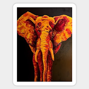 Elephant - Oil on canvas Sticker